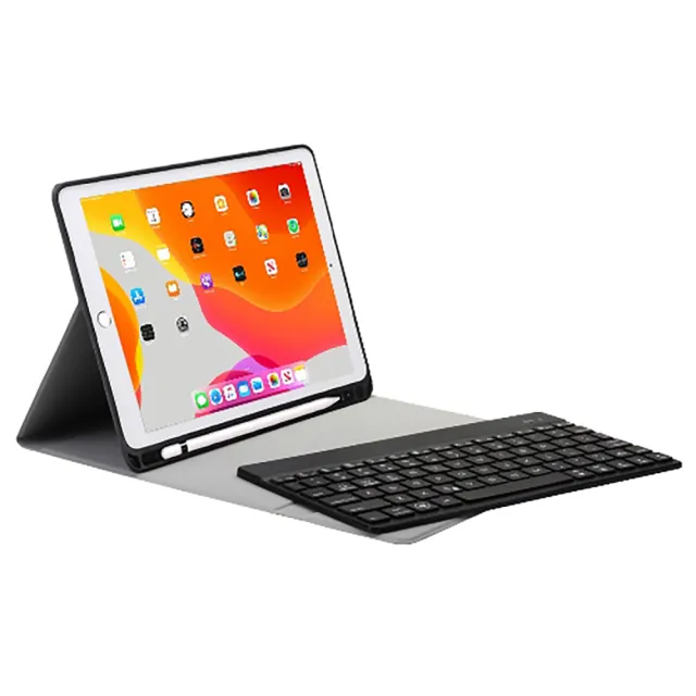 Powerway For iPad 10.2吋平板專用尊座型鋁合金藍牙鍵盤/皮套(iPad 9/8/7)