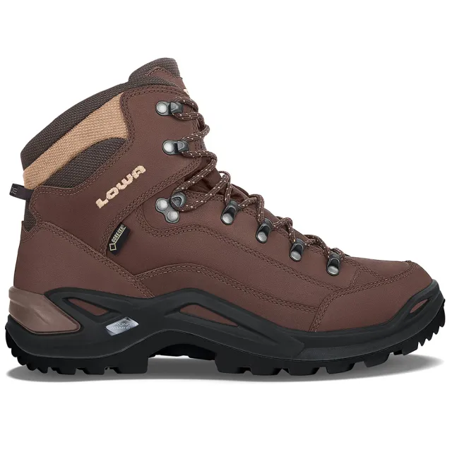 【LOWA】男 中筒多功能健行鞋 寬楦 咖啡棕 RENEGADE GTX MID WIDE(LW310968-0442/防水登山鞋)