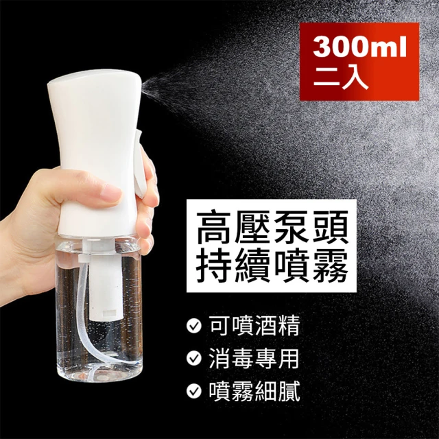 Dagebeno荷生活 加壓式持續噴霧分裝瓶 霧化均勻出量好控制(中號300ml*2瓶)