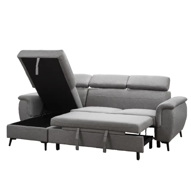 【FL 滿屋生活】FL Chill Sofa Bed-多用途 L 型收納沙發床-灰(L型沙發/沙發床/布沙發/人氣款/收納/經典款)