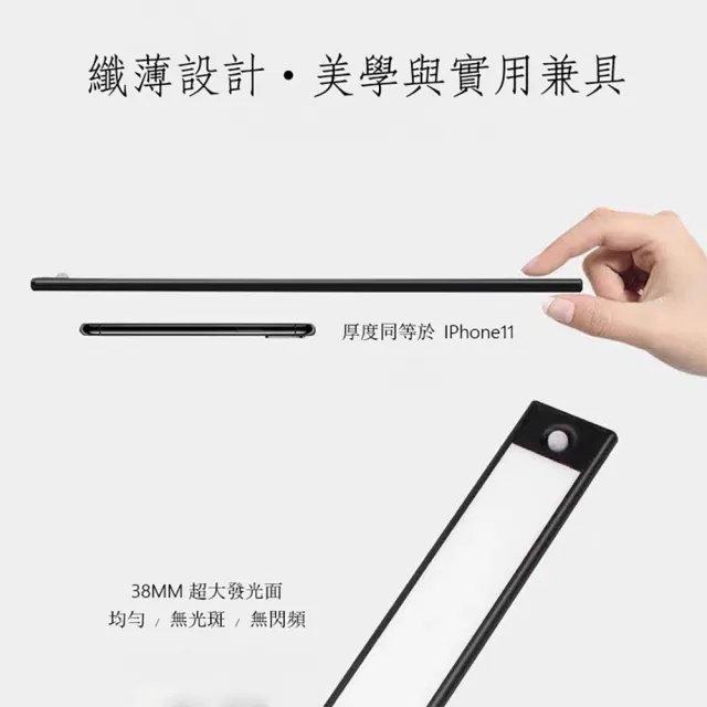 【JOYA LED】LED 生活感應燈條 20公分 三種色溫 可磁吸(櫥櫃燈 人體感應燈 玄關燈 衣櫥燈)