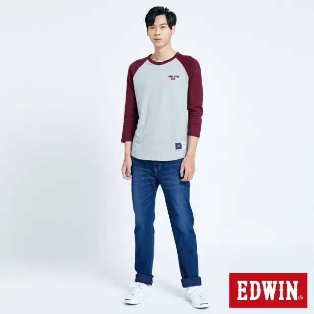 【EDWIN】男裝 JERSEYS迦績EJ7 透氣中腰錐型伸縮AB牛仔褲(原藍磨)
