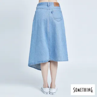【SOMETHING】女裝 NEO FIT一片式牛仔長裙(中古藍)