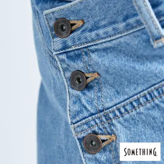 【SOMETHING】女裝 NEO FIT一片式牛仔長裙(中古藍)