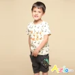 【Azio Kids 美國派】男童 短褲 立體恐龍貼布純色棉質休閒短褲(深灰)