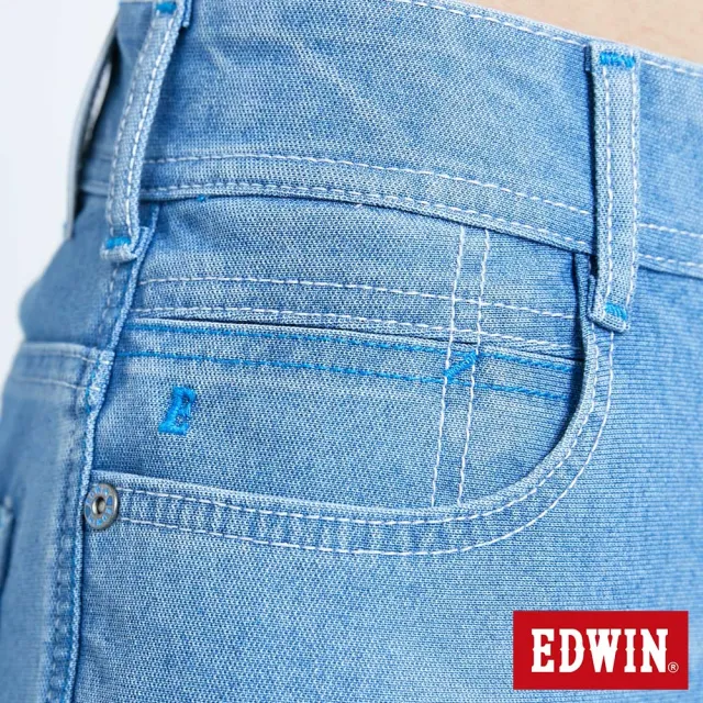 【EDWIN】男裝 大尺碼-JERSEYS 迦績EJ3透氣中直筒牛仔褲(重漂藍)