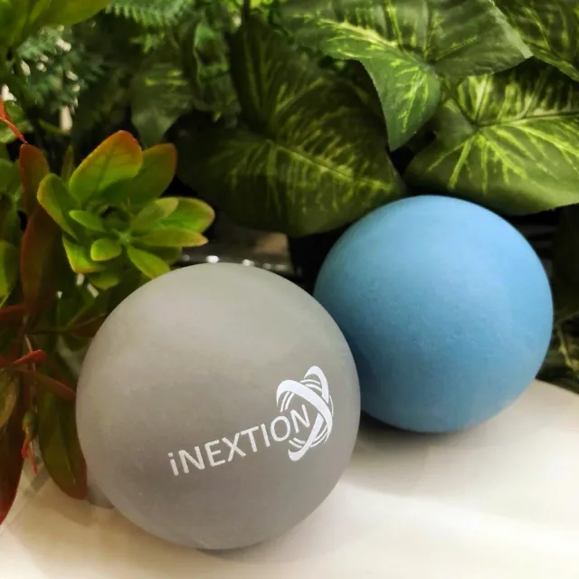 【INEXTION】Therapy Balls 筋膜按摩療癒球 2入組 - 淺藍+天灰(50D+65D 天然橡膠按摩球 台灣製)