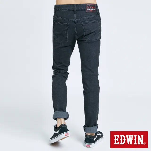 【EDWIN】男裝 503 EDGE LINE黑線窄管牛仔褲(黑色)