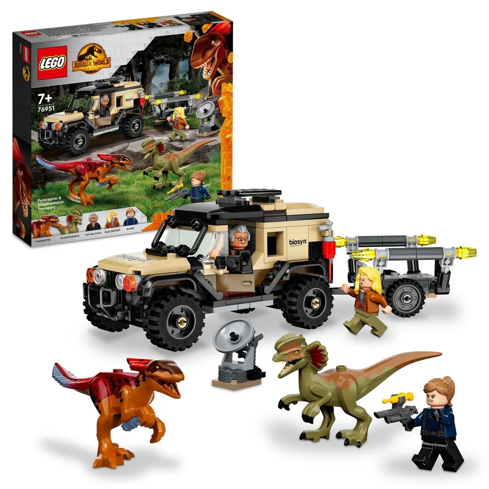 【LEGO 樂高】侏儸紀世界系列 76951 Pyroraptor & Dilophosaurus Transport(恐龍  越野車)