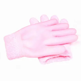 【iSFun】美容小物保濕凝膠輔助手膜手套(粉)