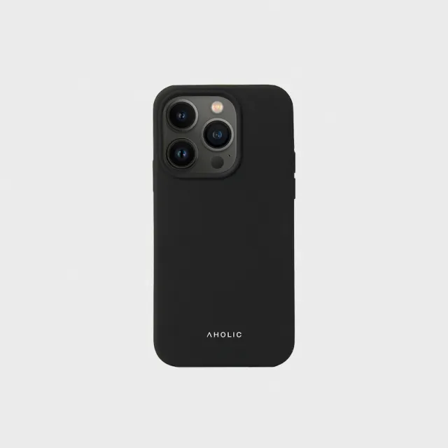 【Aholic】iPhone 13 / 13 Pro 6.1吋 矽膠手機殼(黑色)
