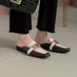 【WYPEX】現貨+預購 真皮平底穆勒鞋女 時尚韓系方頭懶人涼拖鞋白色(2色)