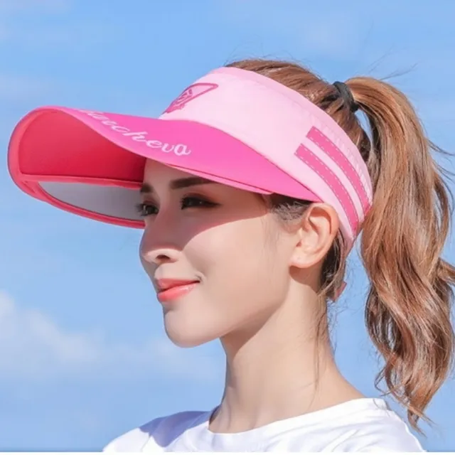 【MGSHOP】運動風帽檐伸縮空頂帽遮陽帽