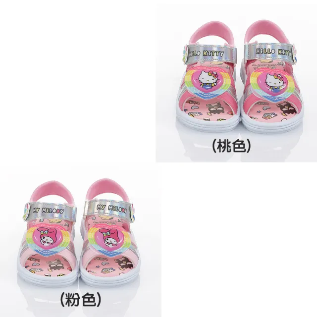 【SANRIO 三麗鷗】14.5-19.5cm兒童鞋 涼鞋 LED電燈輕量減壓(粉.桃)