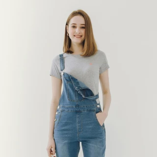 【Hang Ten】女裝-BCI純棉經典腳丫圓領短袖T恤(花紗灰)