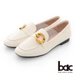 【bac】大鎖鏈金屬釦環平底樂福鞋(米色)