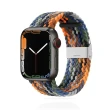 【ANTIAN】Apple Watch Ultra 2 Series 9/8/7/SE/6/5/4/ 雙色編織尼龍卡扣錶帶 38/40/41mm 42/44/45/49mm