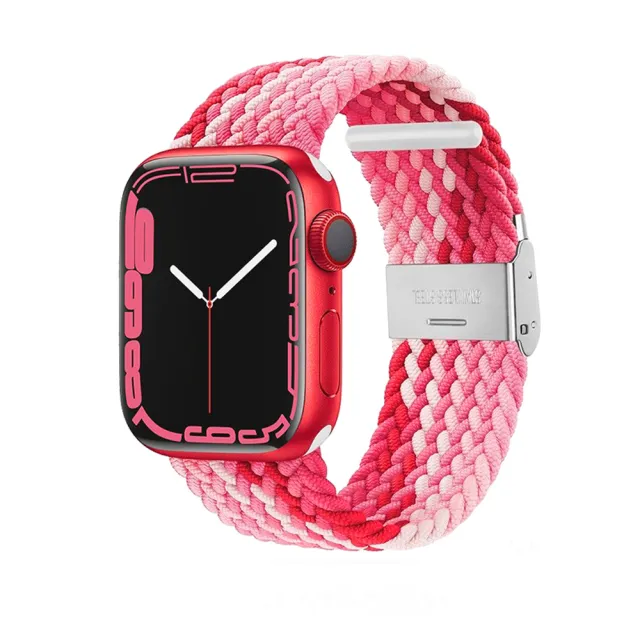 【ANTIAN】Apple Watch Ultra 2 Series 9/8/7/SE/6/5/4/ 雙色編織尼龍卡扣錶帶 38/40/41mm 42/44/45/49mm