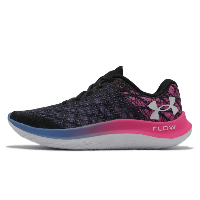 【UNDER ARMOUR】慢跑鞋 Flow Velociti Wind 2 女鞋 黑 桃紅 漸層 路跑 運動鞋 編織鞋面(3024911004)