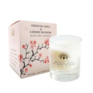【The English Soaps】櫻花 170g 綴花卉香氛蠟燭(Oriental Spice Cherry Blossom)