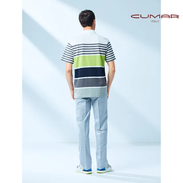 【CUMAR】男裝短袖棉質條紋POLO衫/178256(多色任選)