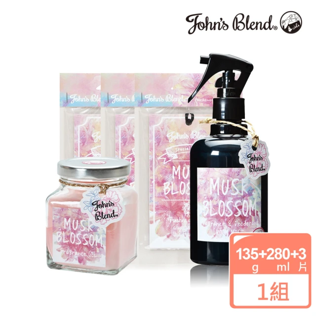 日本John’s Blend 八重櫻香氛組(擴香膏135g+除臭噴霧280ml+香氛掛片3片/公司貨)