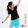 【遊遍天下】台灣製女款涼爽顯瘦抗UV防曬涼感吸濕排汗機能V領衫 黑色(S-3L)
