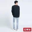 【EDWIN】男裝 BASIC印花長袖T恤(黑色)