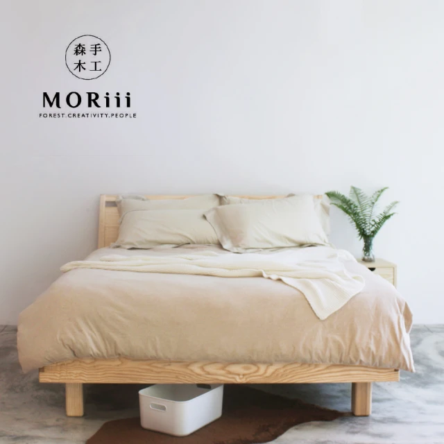 【MORiii  森手木工】微麥 標準雙人5尺梣木實木床架