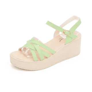 【BalletAngel】涼鞋 玩美話題流線楔型涼鞋(綠)