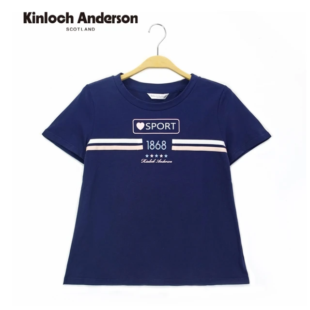 Kinloch Anderson 圓領印花壓織帶上衣 金安德森女裝(藏青)