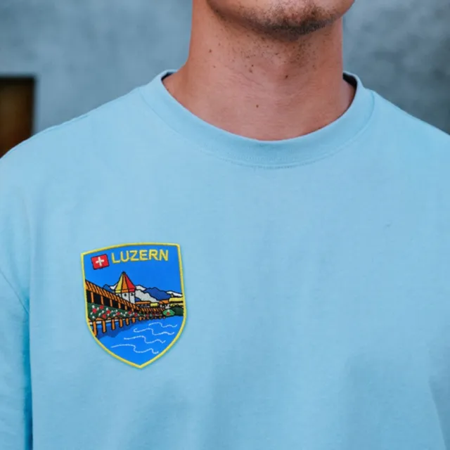 【A-ONE 匯旺】瑞士 琉森 刺繡貼布 電繡貼 背膠補丁 地標刺繡士氣章 貼章 補丁貼 燙布貼(NO.182)