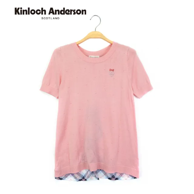 【Kinloch Anderson】圓領燙鑽針織上衣 金安德森女裝(粉紅)