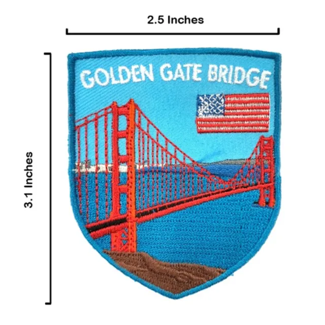 【A-ONE 匯旺】美國 舊金山 金門大橋 外套熨斗刺繡 USA 三藩市背膠補丁 袖標 布標 布貼(NO.305)