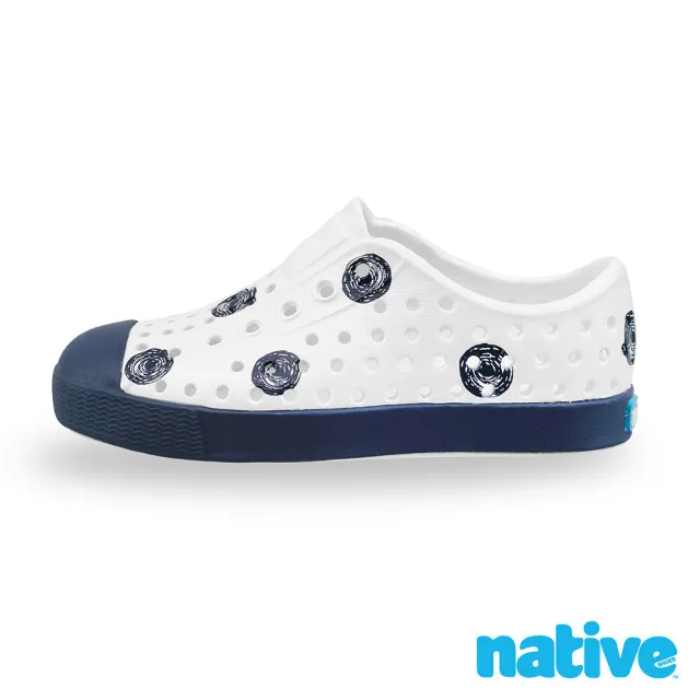 【Native Shoes】小童鞋 JEFFERSON KIDS(點點風暴 亮白X海藍)