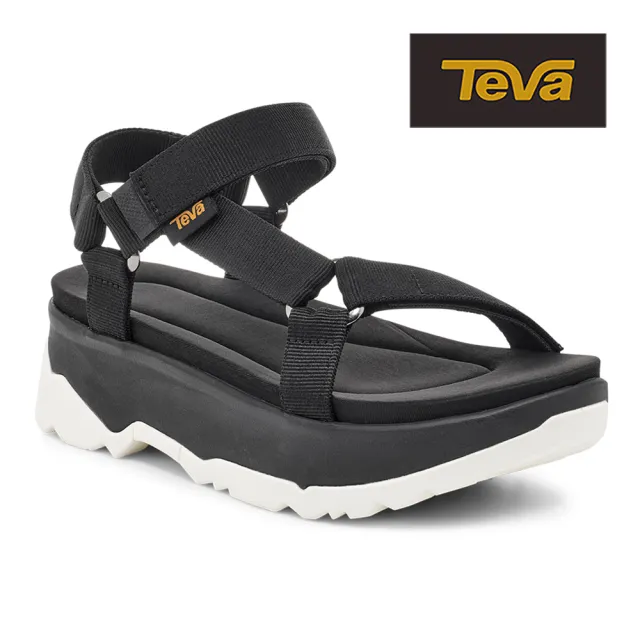 【TEVA】原廠貨 女 Jadito Universal 環保織帶軟墊厚底涼鞋/雨鞋/水鞋(黑色-TV1117070BLK)