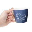 【小禮堂】SNOOPY 史努比 陶瓷馬克杯方巾組 310ml 《藍大臉款》(平輸品)