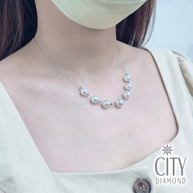 【City Diamond 引雅】18K AKOYA日本珍珠 伸縮鍊 項鍊(東京Yuki系列)