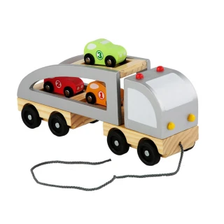 【Jigsaw】兒童玩具車交通運輸車/雙層卡車(木質玩具/學齡玩具/卡車)