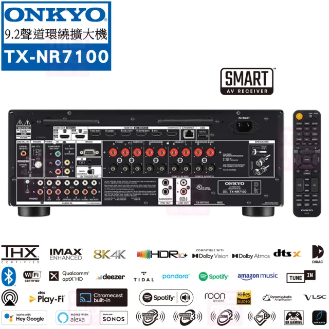 【ONKYO】TX-NR7100+R-625FA+R-34C+ICQ 62(擴大機+主喇叭+中置+二對 嵌入式)