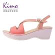 【Kimo】簡約寬帶交叉羊皮繫帶涼鞋 女鞋(西瓜紅 KBASF040237)