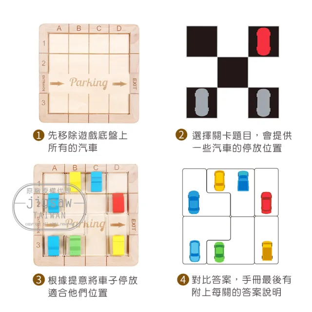 【Jigsaw】兒童益智停車入庫遊戲/玩具(木質玩具/學齡玩具//聖誕禮物/交換禮物)