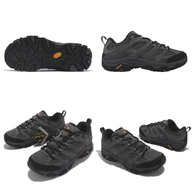 【MERRELL】戶外鞋 Moab 3 GTX Wide 寬楦 男鞋 灰 黑 防水 黃金大底 襪套式 Gore-Tex(ML035799W)