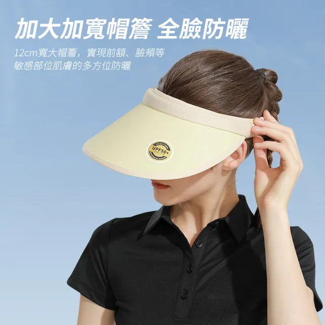 【OMG】UV防紫外線空頂太陽帽 戶外騎行 夏季防曬遮陽帽