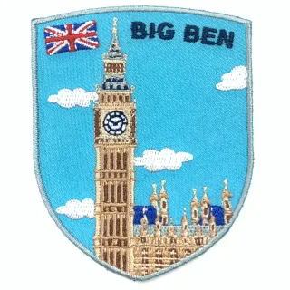 【A-ONE 匯旺】英國倫敦 大笨鐘 Big Ben 地標刺繡布章 貼布 布標 燙貼 徽章 肩章(NO.385)