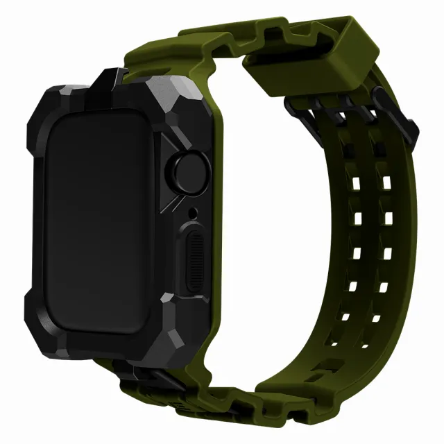 【Element Case】Special Ops Apple Watch 7 45mm 特種行動一體型防摔殼錶帶 - 軍綠/黑色