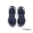 【heavenlyfeet】英國舒適品牌簡約一字水鑽休閒涼鞋Clam(深藍)