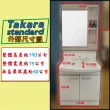【Takara】日本原裝進口75CM洗面化妝台/雙門浴櫃+單面收納鏡附照明(含基本安裝)