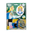 【小禮堂】迪士尼 愛麗絲夢遊仙境 愛麗絲 DIY不織布玩偶鑰匙圈 《藍綠款》(平輸品)