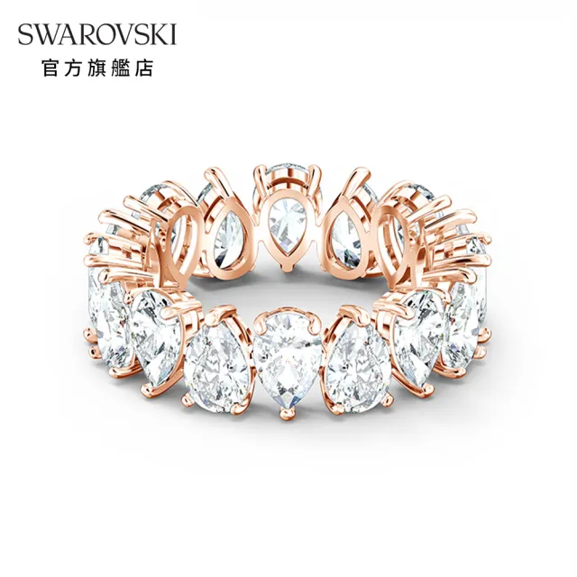 【SWAROVSKI 官方直營】VITTORE現代璀璨水滴戒指 交換禮物